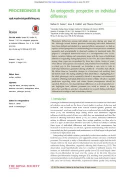 An ontogenetic perspective on individual differences