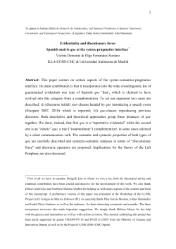 Evidentiality and illocutionary force