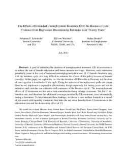 The Effects of Extended Unemployment Insurance Over the