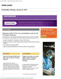 Dow Jones Mail - VentureWire, Monday, January 27, 2014