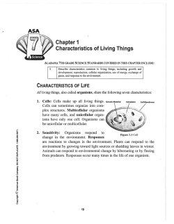 Chapter 1 Characteristics of Living Things