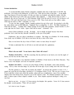 Matthew 24-36-51 Sermon introduction