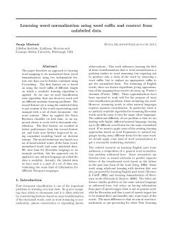Learning word normalization using word suffix and - ailab