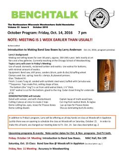 October 2016 - Northeastern Wisconsin Woodworkers Guild