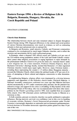 Eastern Europe 1994: a Review of Religious Life in Bulgaria
