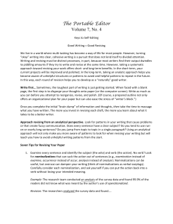 Keys to Self-Editing - UNC School of Social Work