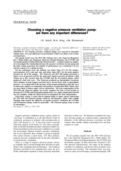 Choosing a negative pressure ventilation pump: are
