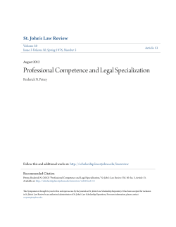 Professional Competence and Legal Specialization