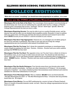 Tips for College Auditions