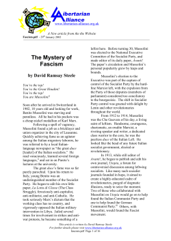 The Mystery of Fascism - The Libertarian Alliance