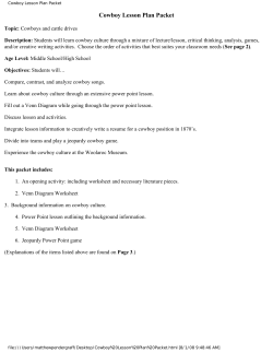 Cowboy Lesson Plan Packet