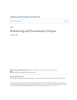 Redistricting and Discriminatory Purpose