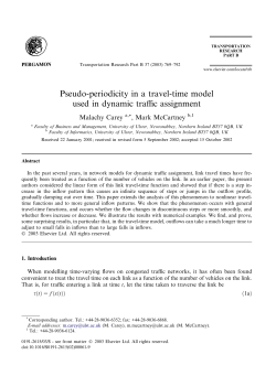 Pseudo-periodicity in a travel-time model used in dynamic traffic