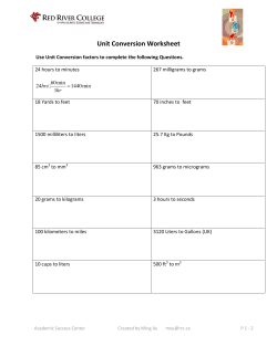 Unit Conversion Worksheet