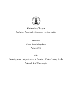 University of Bergen Studying noun categorization in Persian