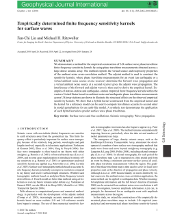 Empirically determined finite frequency sensitivity kernels for surface