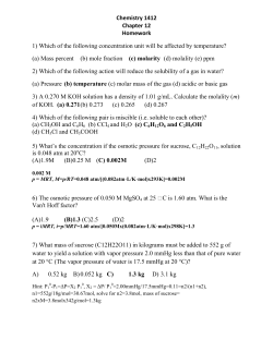 Chemistry 1412 Chapter 12 Homework 1) Which of the following