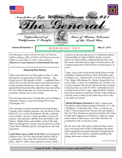 Camp Website - http://www.suvpac.org/camp21.html Memorial Day