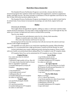 1 Much More Than a Cleanse Diet The Standard Process