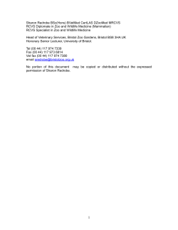 Sharon Redrobe BSc (Hons) BVetMed CertLAS DZooMed