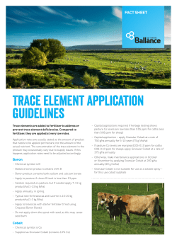Trace element application guidelines
