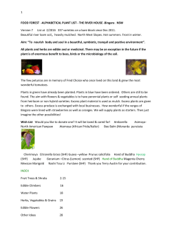 ALPHABETICAL PLANT LIST - The River House Bingara