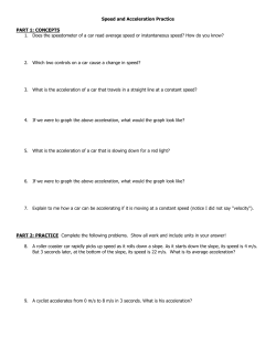 Speed and Acceleration Practice PART 1