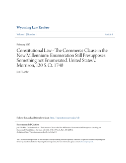 Constitutional Law - The Commerce Clause in the New Millennium