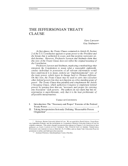 the jeffersonian treaty clause - University of Illinois Law Review