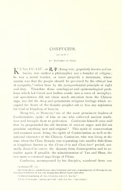 Confucius. A Study of His Character and Philosophy.