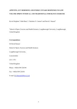 APPETITE, GUT HORMONE AND ENERGY INTAKE RESPONSES