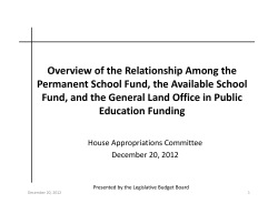 Overview of the Relationship Among the Permanent School Fund