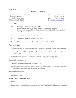curriculum vitae - University of Baltimore