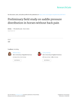 Preliminary field study on saddle pressure distribution in horses
