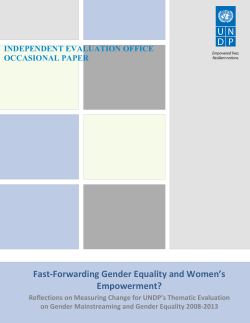 Fast-Forwarding Gender Equality and Women`s