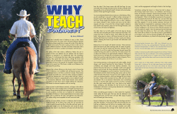 By Larry Whitesell Horses don`t naturally move in balance to carry a