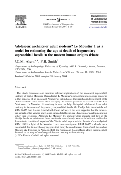 Adolescent archaics or adult moderns? Le Moustier 1 as a model for
