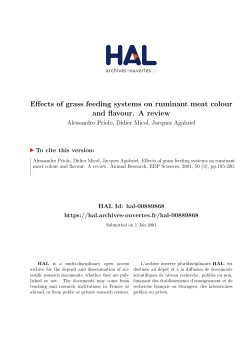 Effects of grass feeding systems on ruminant meat colour and