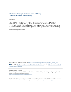 An HSI Factsheet: The Environmental, Public Health, and Social