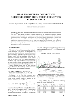 heat transfer by convection and conduction from the fluid moving at