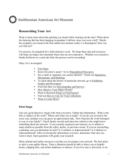 Researching Your Art - Smithsonian American Art Museum