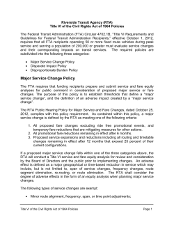 Major Service Change Policy