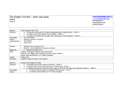 The English Civil War &ndash; short case study