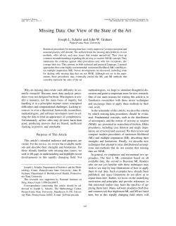 (2002). Missing data: Our view of the state of the art