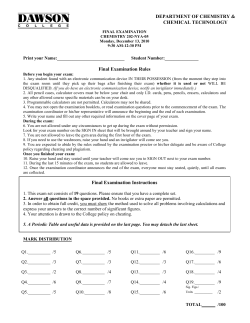 Final Exam - Dawson College