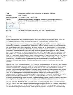 Attraction and Repulsion: Huck Finn