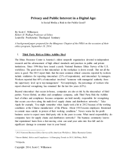 Ethics Backgrounder - PRSA Bluegrass Chapter