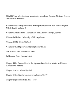 Competition in the Japanese Distribution Market