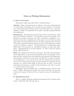 Notes on Writing Mathematics