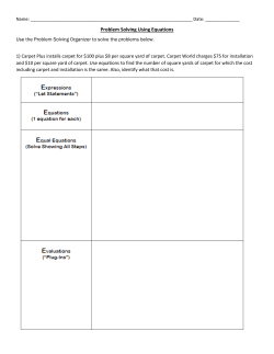 Problem Solving Using Equations